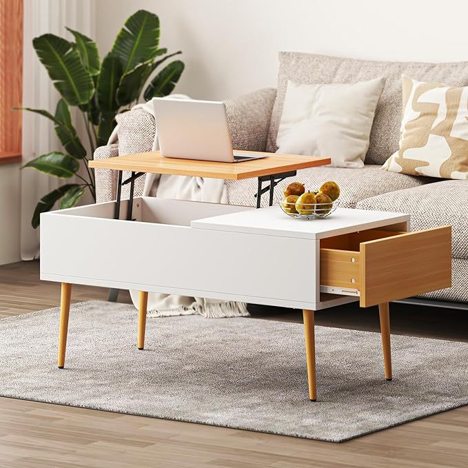 Lift Top Coffee Table, Hidden Compartment and Storage
