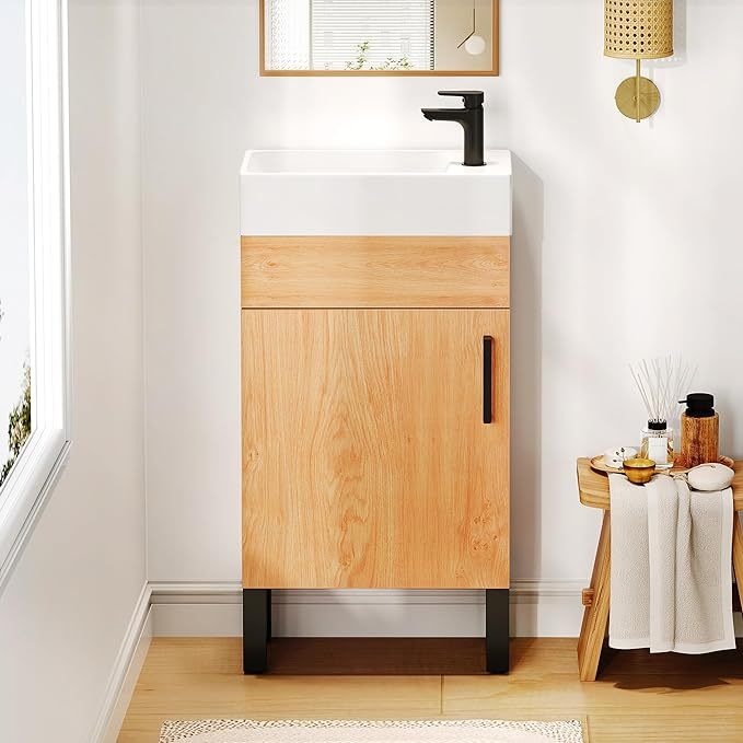 16 Inch Bathroom Vanity Sink Combo for Small Space