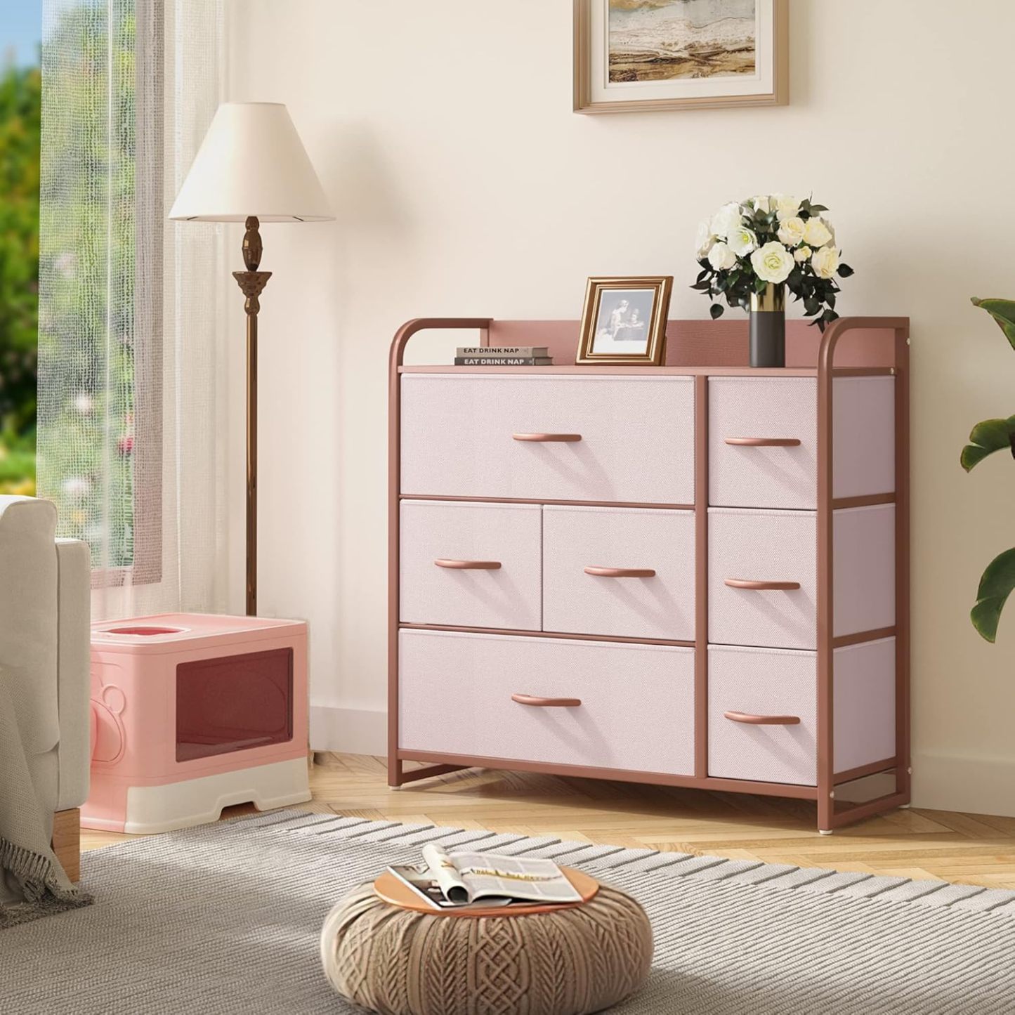 Dresser with 7 Drawers - Fabric Storage Tower, Organizer Unit for Bedroom, Living Room, Hallway, Closets