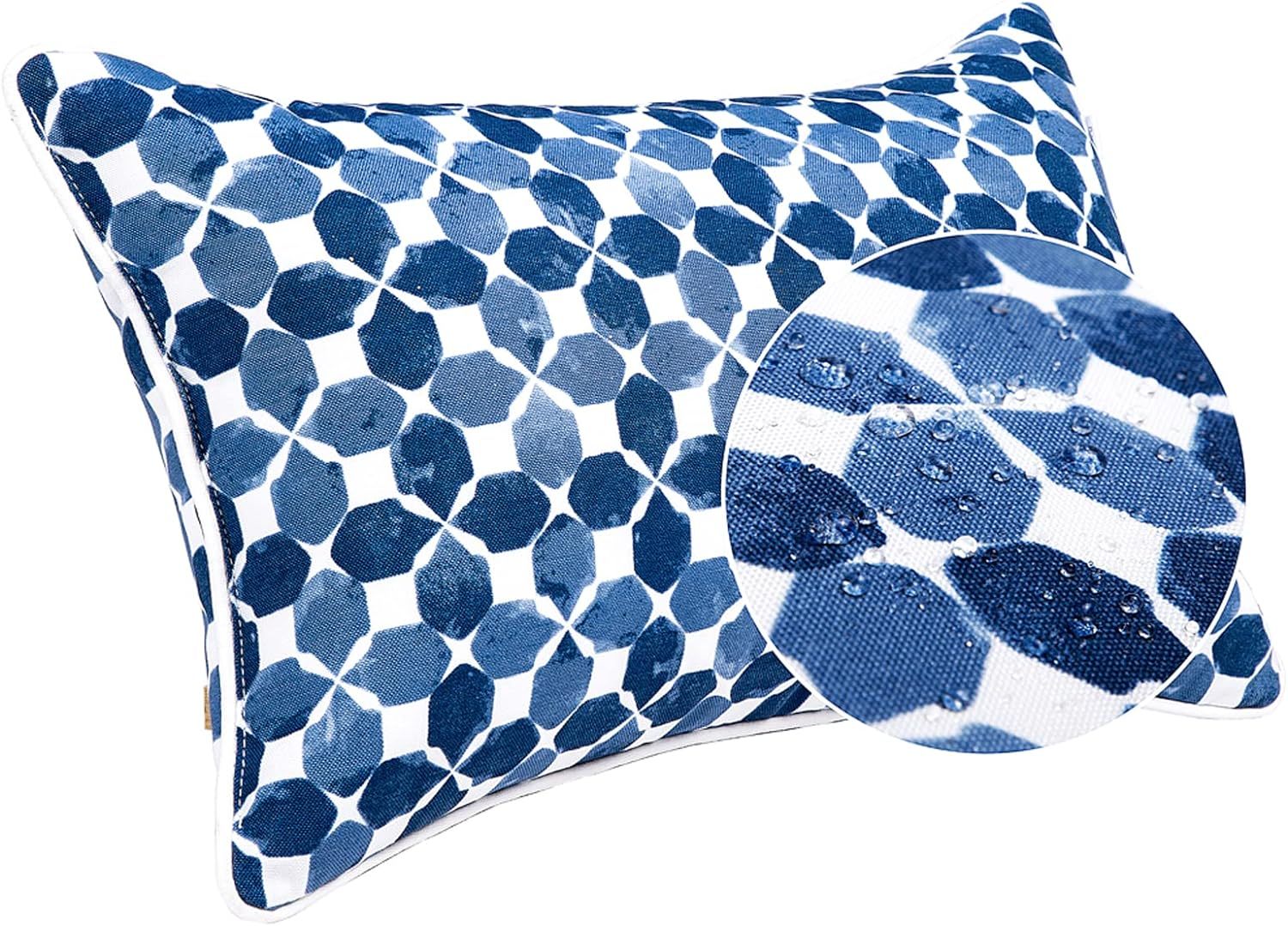 Outdoor Lumbar Pillows Waterproof Set of 2 Outdoor Pillows with Insert Included 12×20 Inch