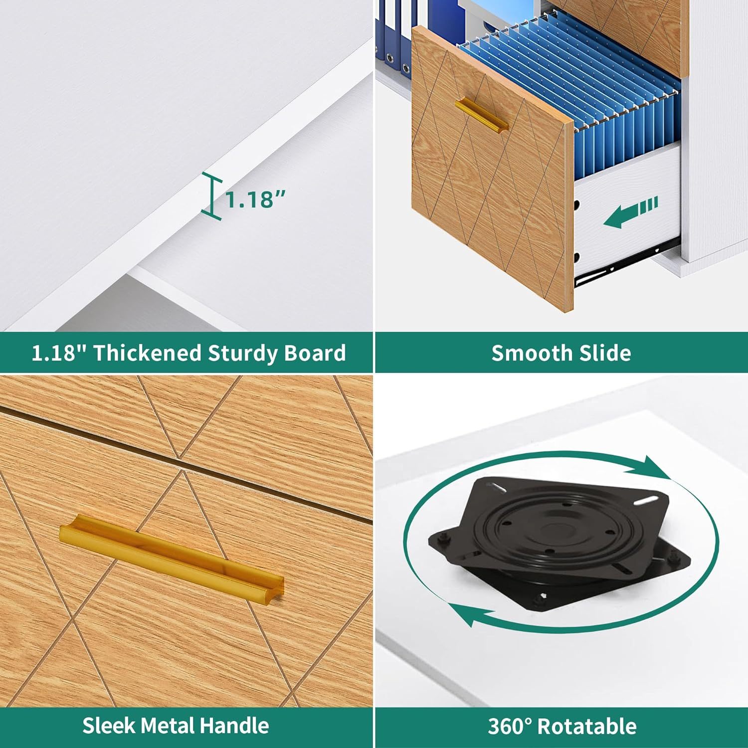 L Shaped Desk with Drawers, 59" Corner Computer Desk with Power Outlets & LED Lights