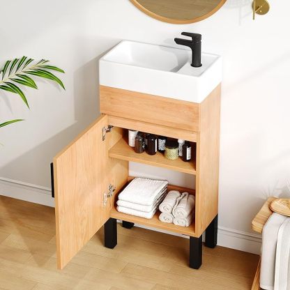 16 Inch Bathroom Vanity Sink Combo for Small Space