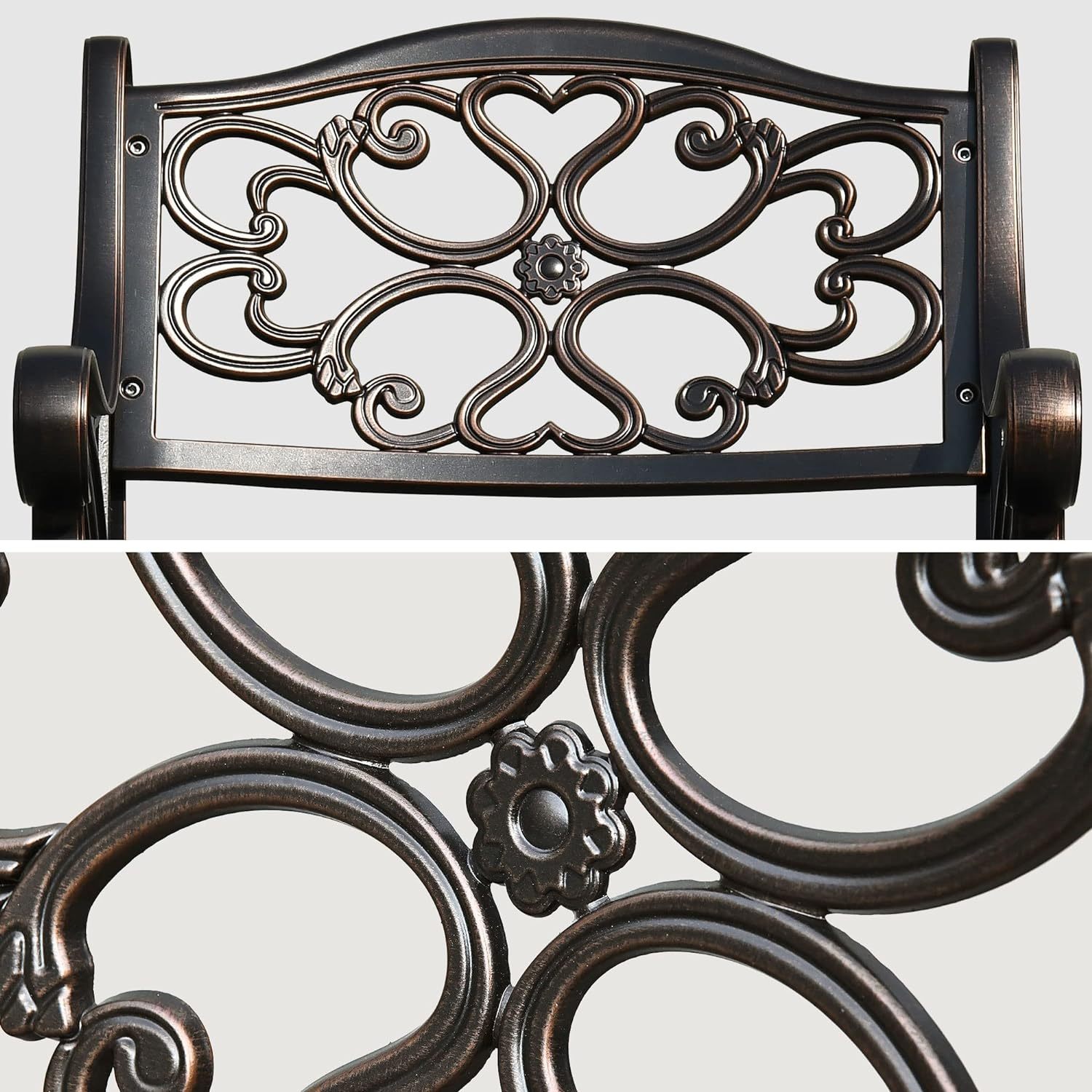 Set of 2 Outdoor Cast Aluminum Outdoor Chairs with Armrest