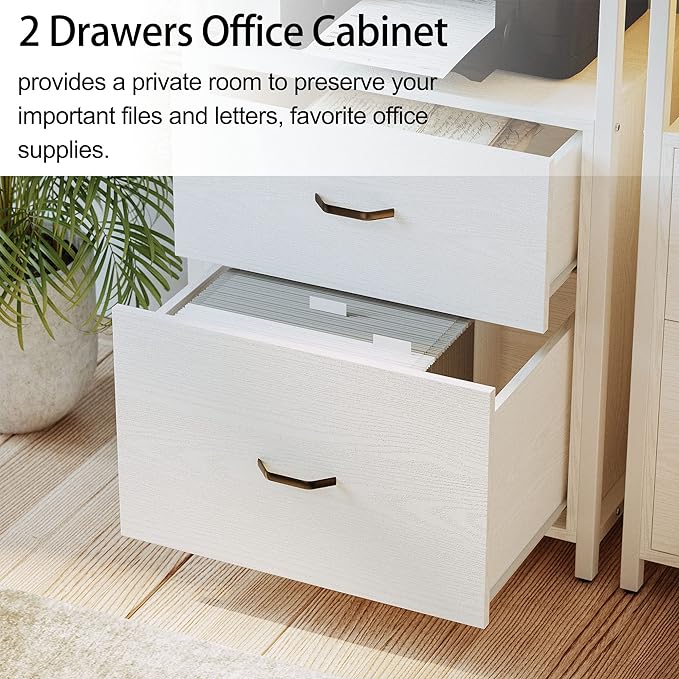 71.6 in Tall Bookshelf 5 Tier, Freestanding Storage Home Office Cabinet Organizer, Rustic Home Decor, White