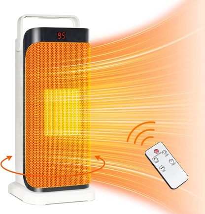 Space Heater - 1500W Portable Electric Heater with Remote, Fast Heating Ceramic Tower Heater Fan