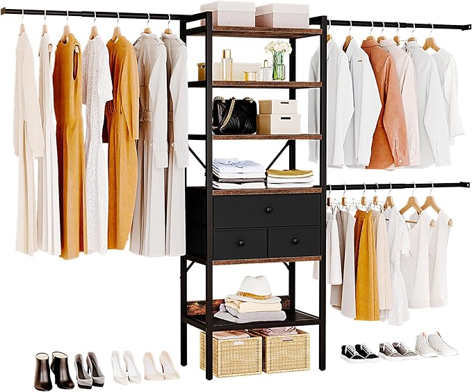 Closet System, Walk In Closet Organizer Systems with 3 Drawers