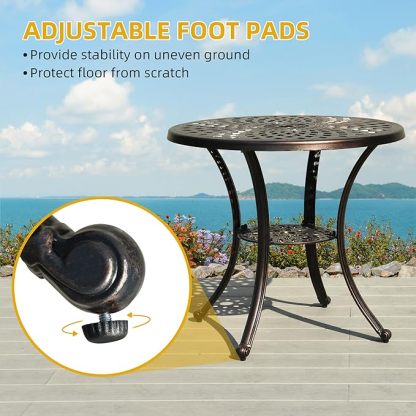30 Inches Round Patio Dining Table with Umbrella Hole