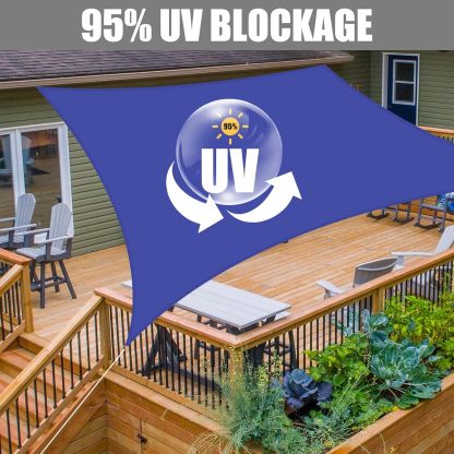 Waterproof Sun Shade Sail Rectangle UV Block Canopy for Outdoor Patio and Garden