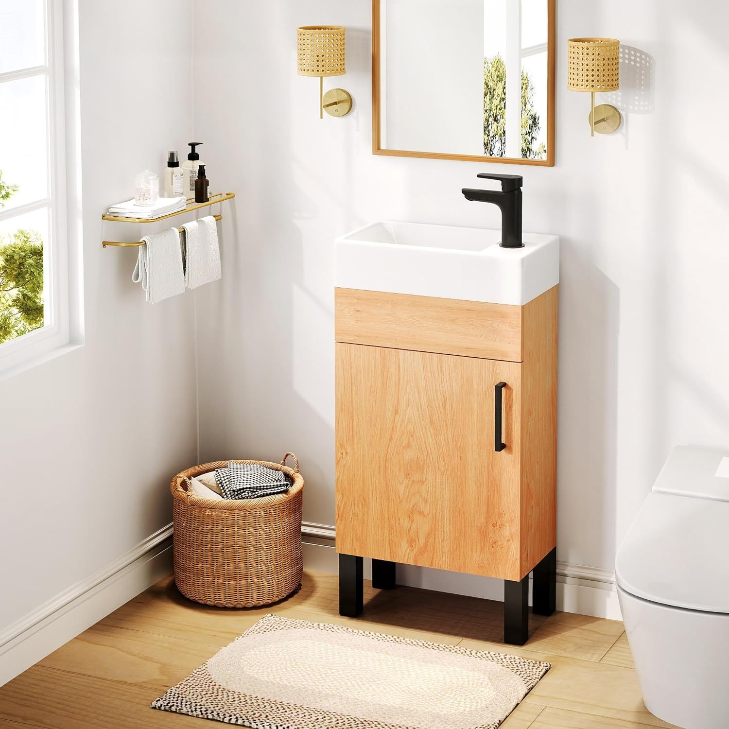 16 Inch Bathroom Vanity Sink Combo for Small Space