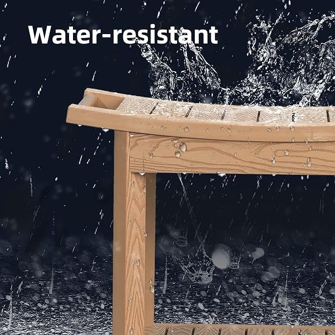 Poly Lumber Shower Bench, Shower Stool with Handles Storage Shelf