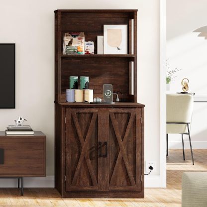 Large Cat Litter Box Furniture with Shelves and Charging Station, Hidden for Self-Cleaning Cat Litter Box Enclosure