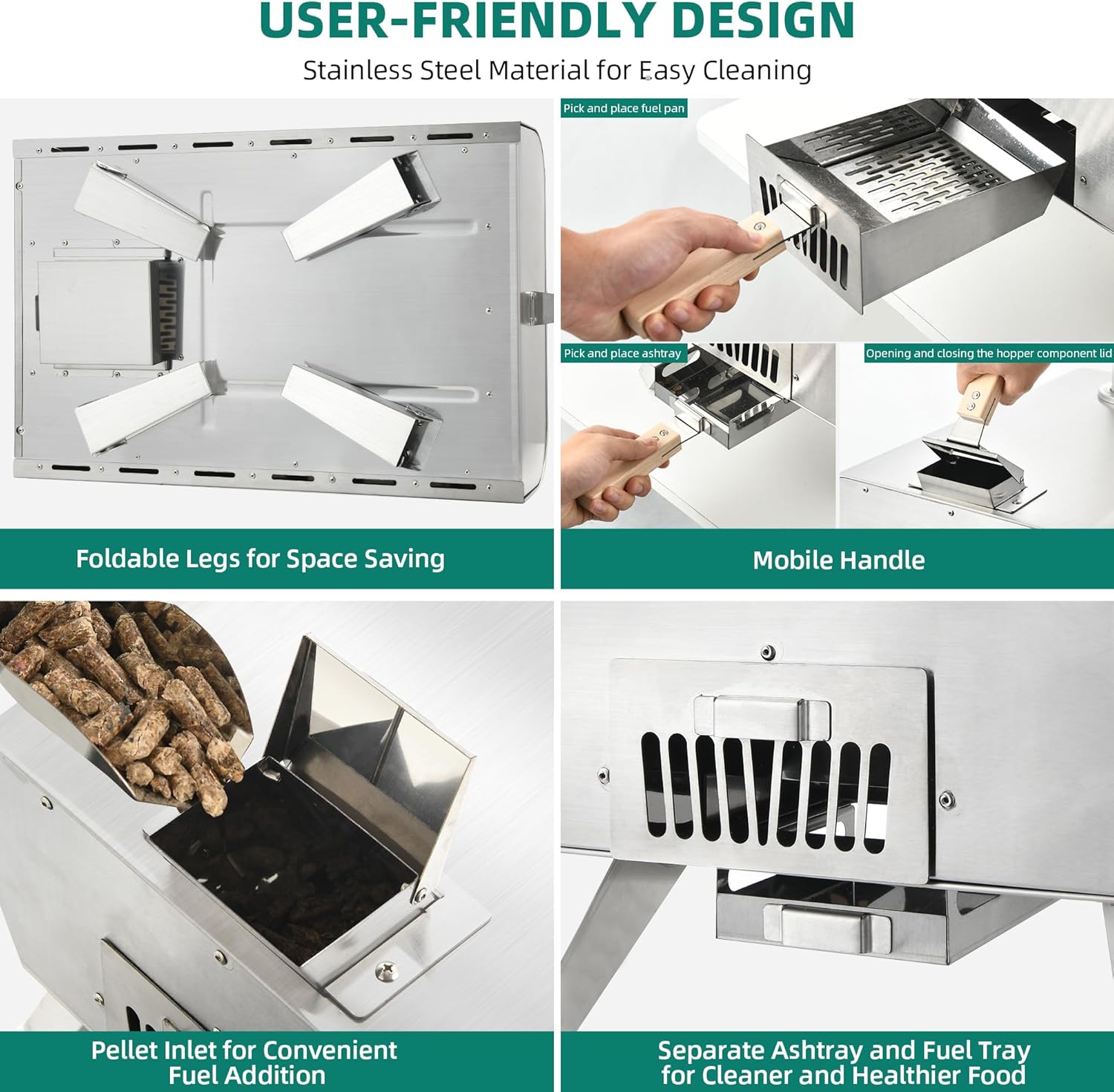 Wood Fired Outdoor Pizza Oven, 12" Portable Pellet Pizza Ovens with Pizza Peel & Pizza Cutter