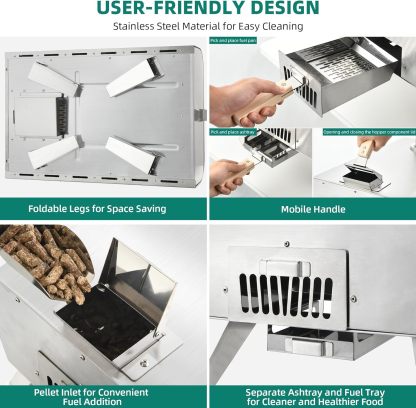 Wood Fired Outdoor Pizza Oven, 12" Portable Pellet Pizza Ovens with Pizza Peel & Pizza Cutter