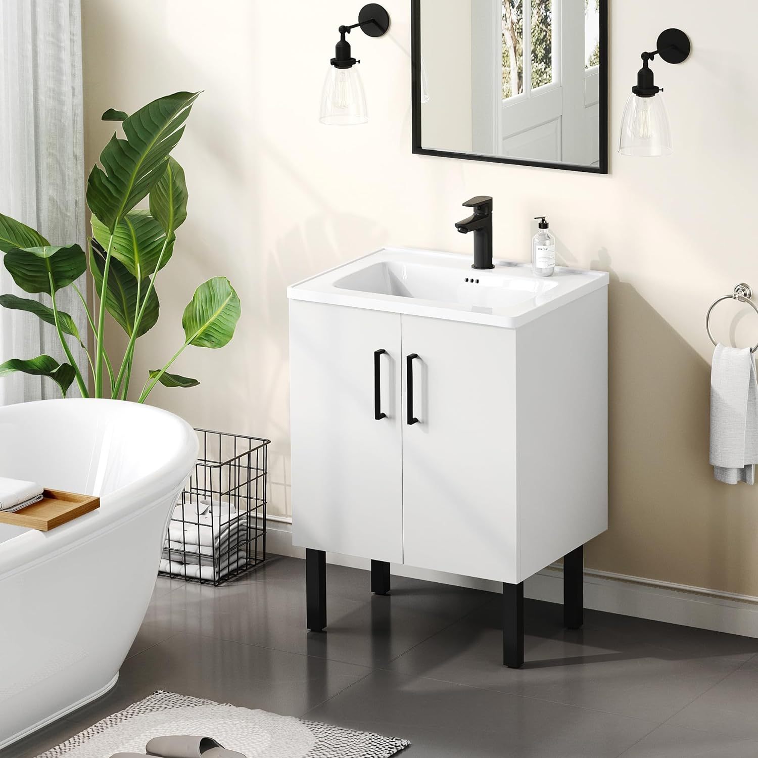 24 Inch Bathroom Vanity with Undermount Sink Combo