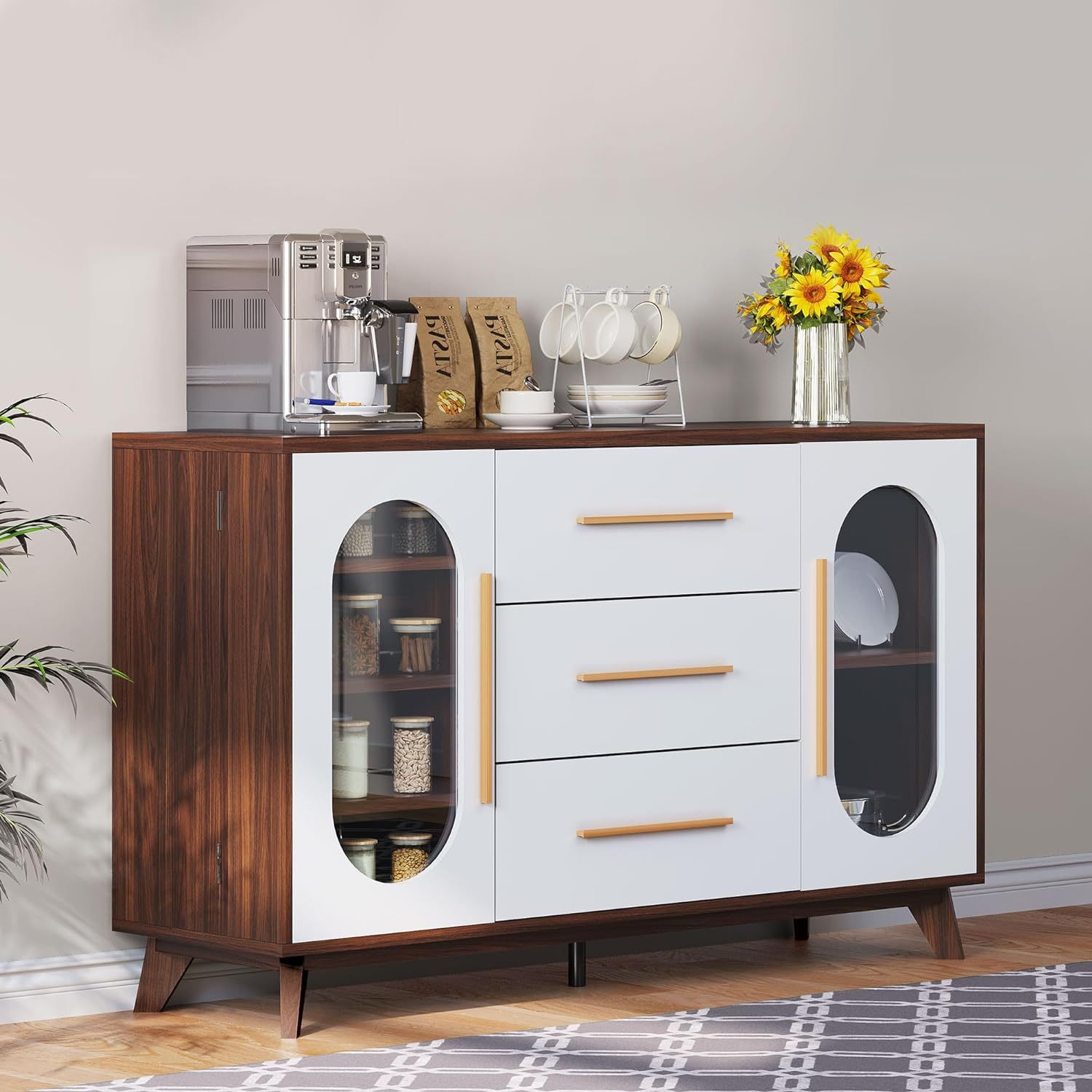 Storage Cabinet, 59'' Sideboard Buffet Cabinet with Storage