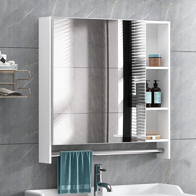 Bathroom Cabinet with Mirror, Multipurpose Wall Cabinet