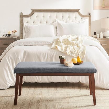 Upholstered Bench for Bedroom End of Bed,42.5-inch Entryway Bench for Living Room