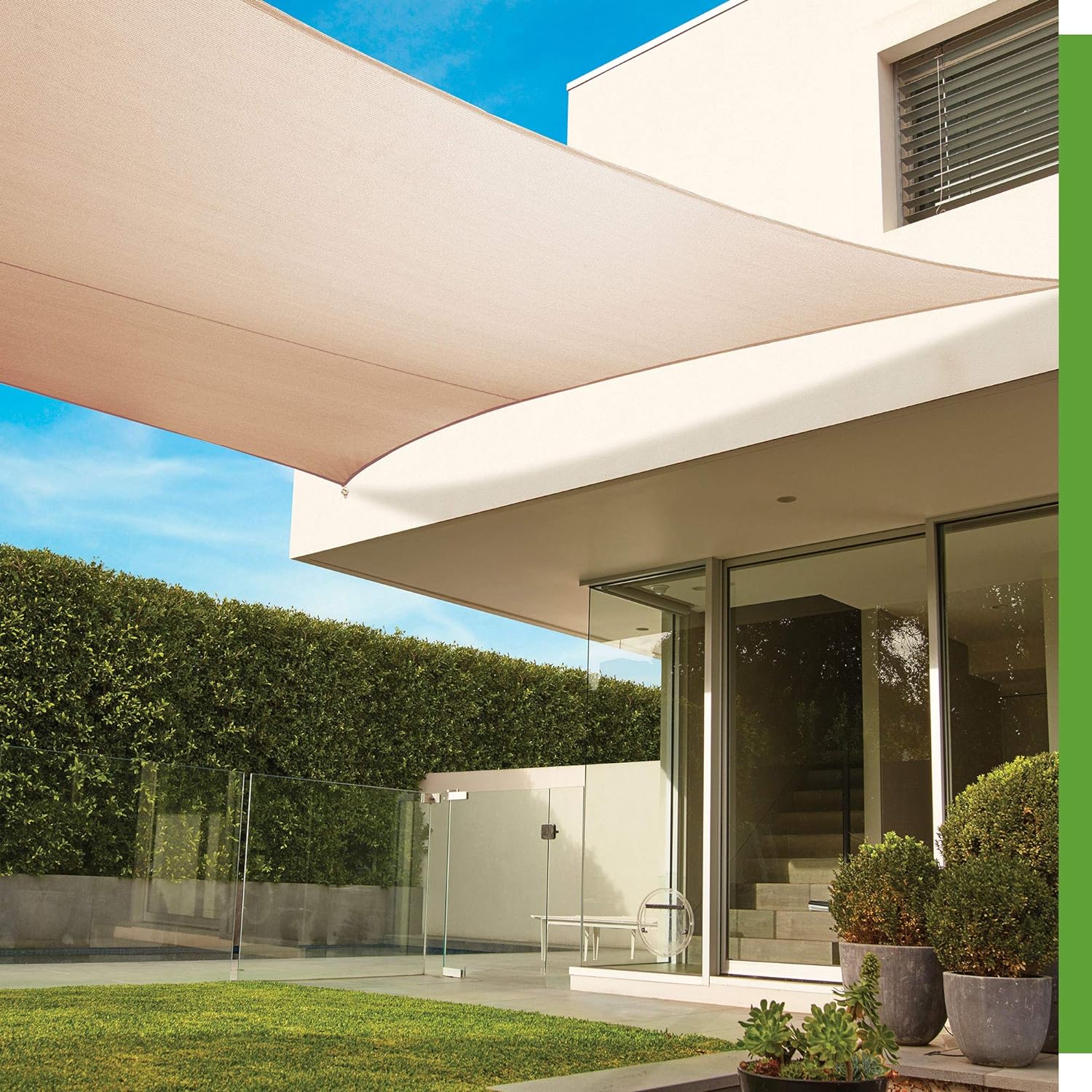 Premium Shade Sail Kit, (16'5"x9'11" Rectangle), Beech, 16'5" x 9'11"