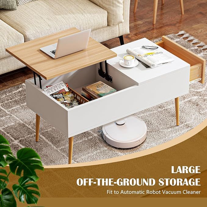 Lift Top Coffee Table, Hidden Compartment and Storage