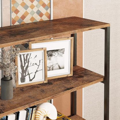 Industrial Bookcases and Bookshelves Corner Shelf 8 Tiers Rustic Storage Rack Plant Stand Corner Ladder Shelf for Living Room, Home Office, Kitchen