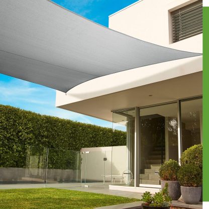 Premium Shade Sail Kit, (16'5"x9'11", Stone, 16'5" x 9'11" Rectangle