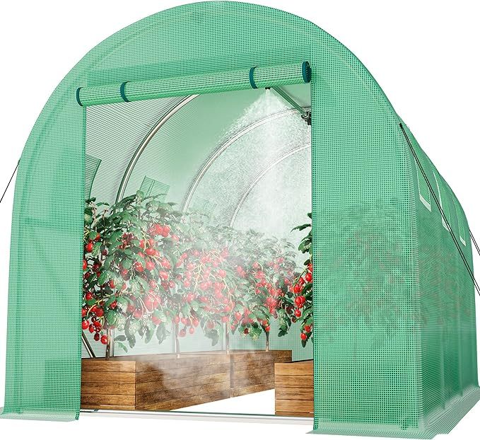 10x6.5x6.5ft Greenhouse w/ Water System Heavy Duty Green House Large Tunnel Greenhouse