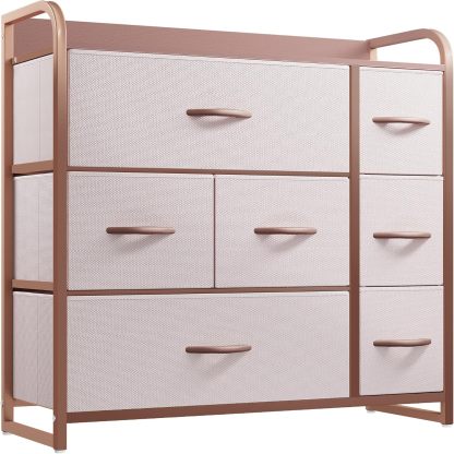 Dresser with 7 Drawers - Fabric Storage Tower, Organizer Unit for Bedroom, Living Room, Hallway, Closets