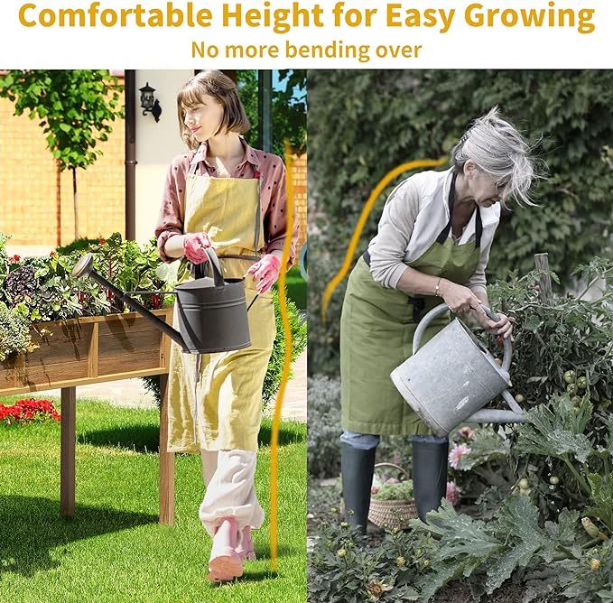 48x18x30in Raised Garden Bed, Poly Wood Planter Box Stand