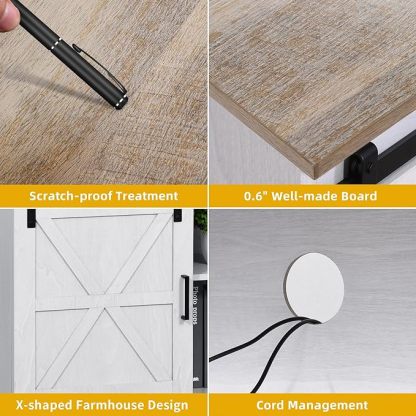 TV Cabinet for 65 Inch TV, Farmhouse TV Stand with Storage Cabinets and Sliding Barn Doors