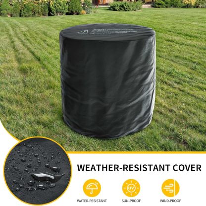 Propane Fire Pit Table 30 Inch Outdoor Round Gas Firepit 50,000 BTU Auto-Ignition Gas Fire Pits for Outside Patio Ceramic Tabletop fire Pit with Lid
