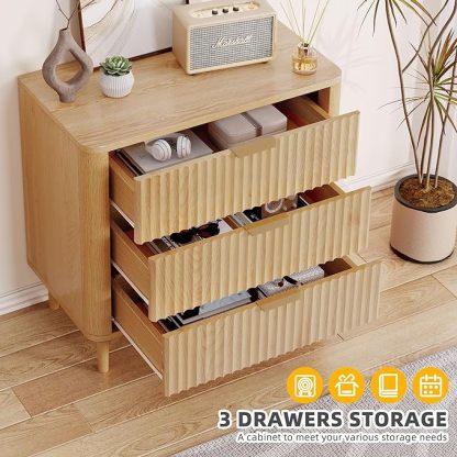 3 Drawer Dresser, 32 inch Tall and Wider Modern Closet Dressers Chest of Drawers