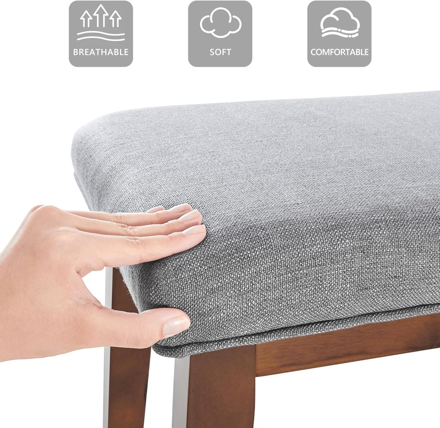 Upholstered Bench for Bedroom End of Bed,42.5-inch Entryway Bench for Living Room