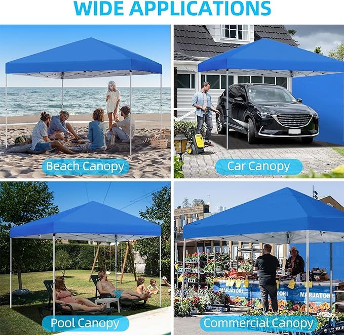 10x10 Pop Up Canopy Instant Canopy Tent with 1 Removable Sidewall