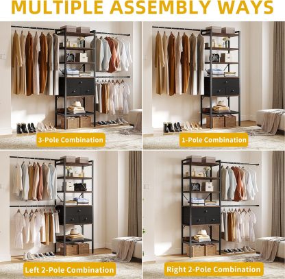 Closet System, Walk In Closet Organizer Systems with 3 Drawers