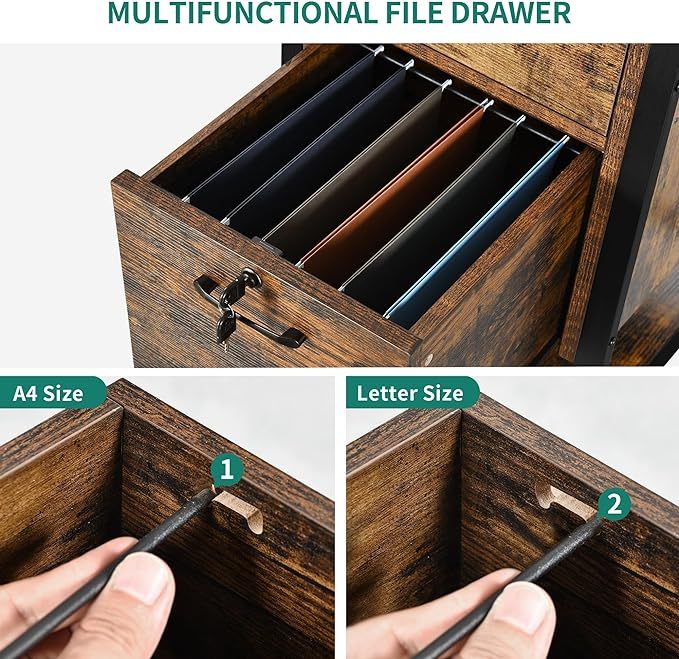 Computer Desk with Drawers & Hutch, 59.1" Office Desk with Power Outlets & LED Lights