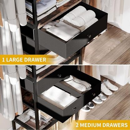 Closet System, Walk In Closet Organizer Systems with 3 Drawers