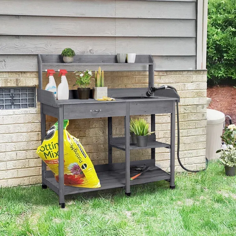 Fir Wood Potting Bench