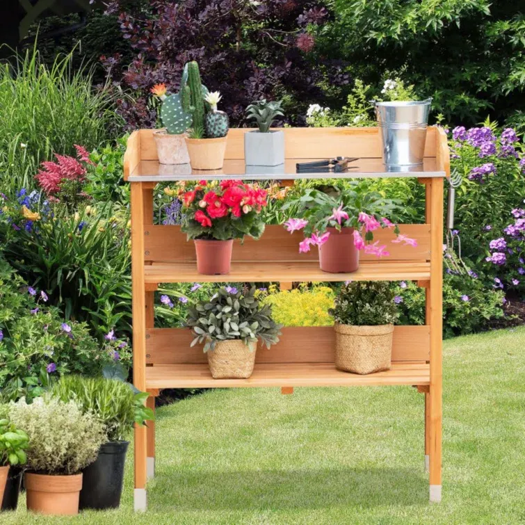 Fir Wood Potting Bench