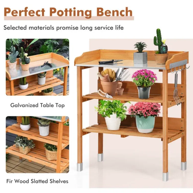 Fir Wood Potting Bench