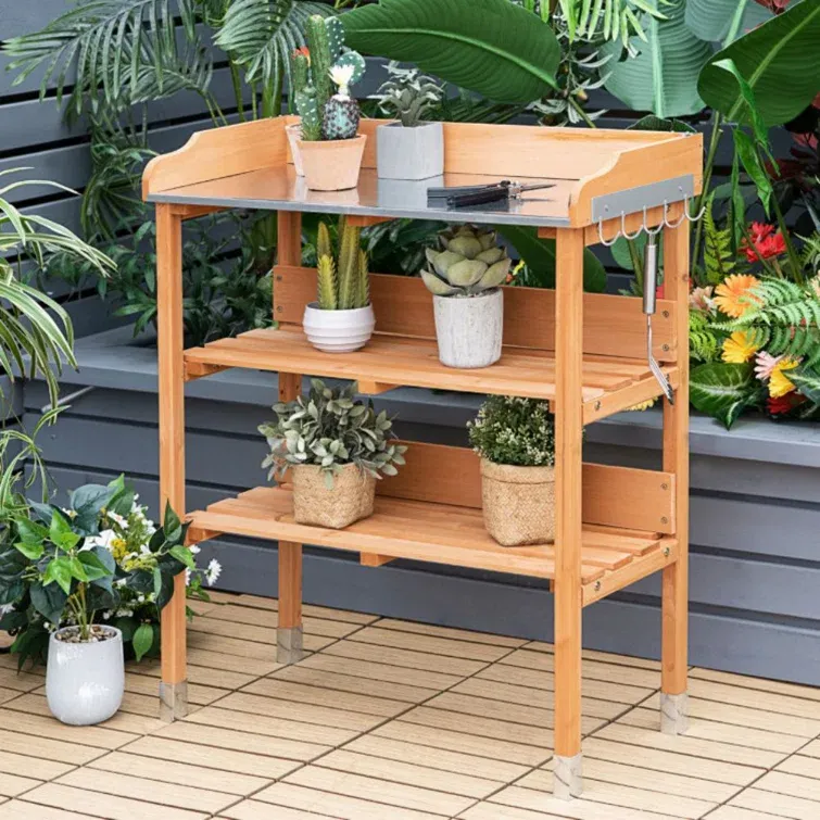 Fir Wood Potting Bench