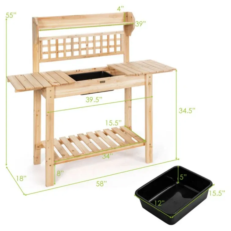 Fir Wood Potting Bench