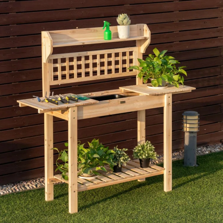 Fir Wood Potting Bench