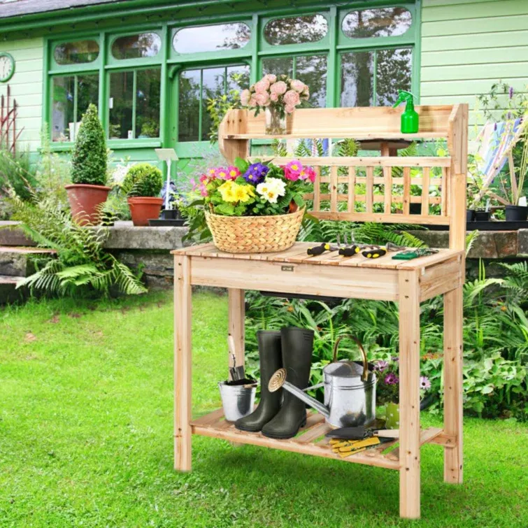 Fir Wood Potting Bench