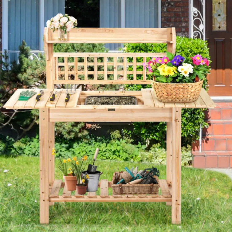 Fir Wood Potting Bench
