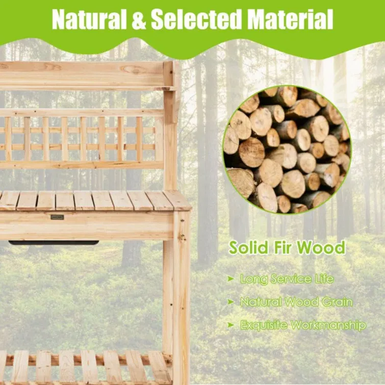 Fir Wood Potting Bench