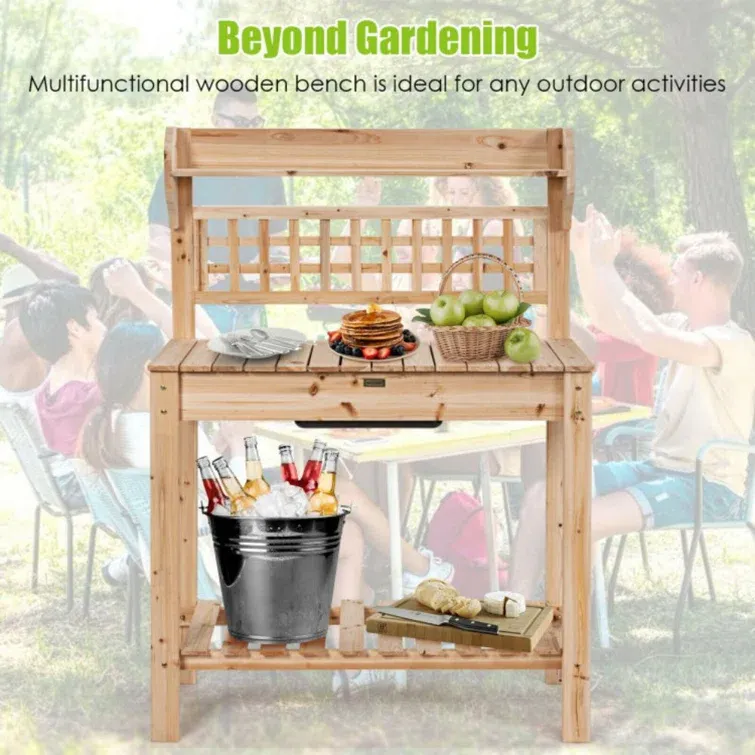 Fir Wood Potting Bench