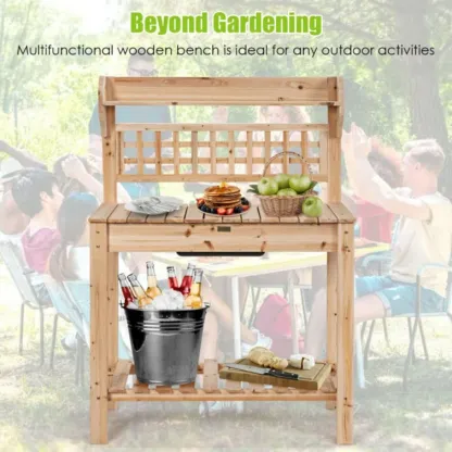 Fir Wood Potting Bench