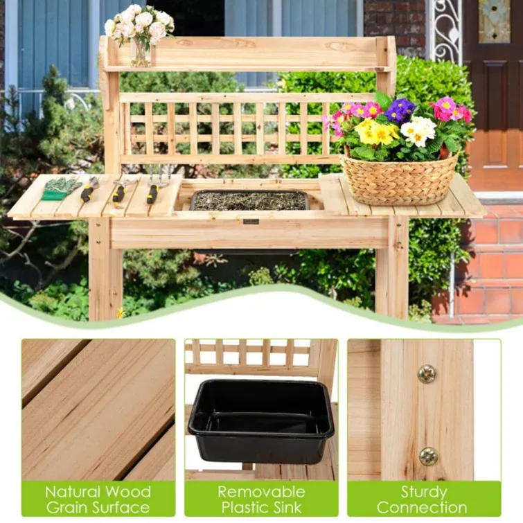Fir Wood Potting Bench