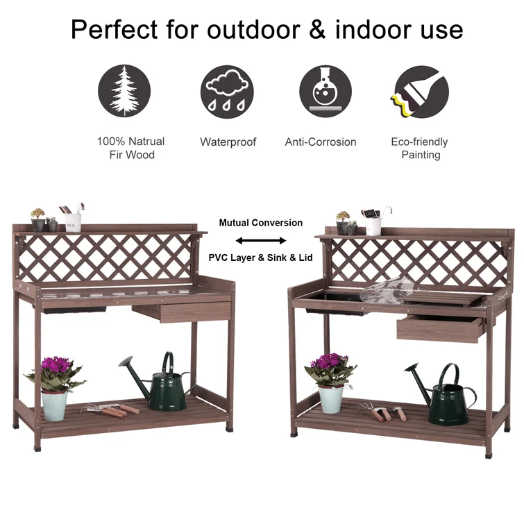 Fir Wood Potting Bench