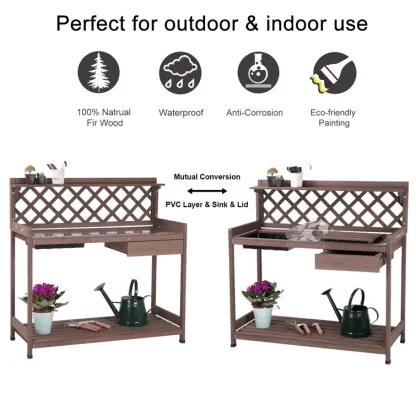Fir Wood Potting Bench